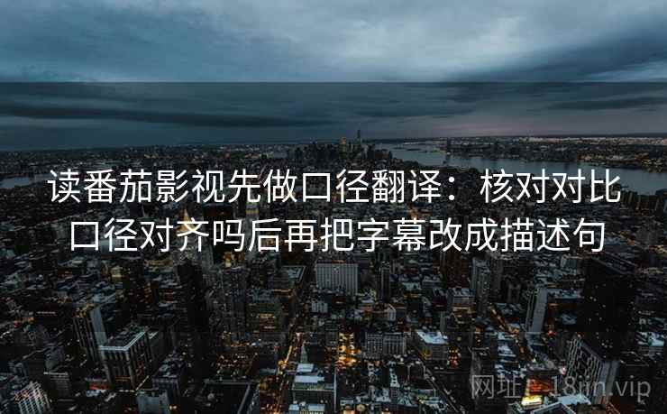 读番茄影视先做口径翻译:核对对比口径对齐吗后再把字幕改成描述句