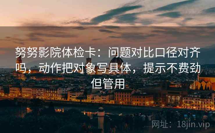努努影院体检卡:问题对比口径对齐吗,动作把对象写具体,提示不费劲但管用