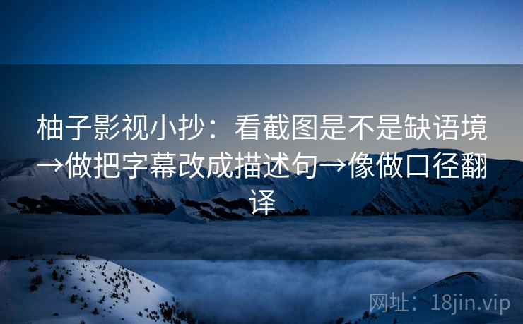 柚子影视小抄:看截图是不是缺语境→做把字幕改成描述句→像做口径翻译 第2张 柚子影视小抄:看截图是不是缺语境→做把字幕改成描述句→像做口径翻译 第2张